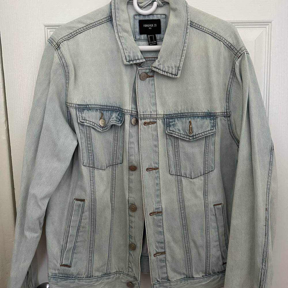 Forever 21 Men's Light Blue Denim Jacket - Picture 1 of 2